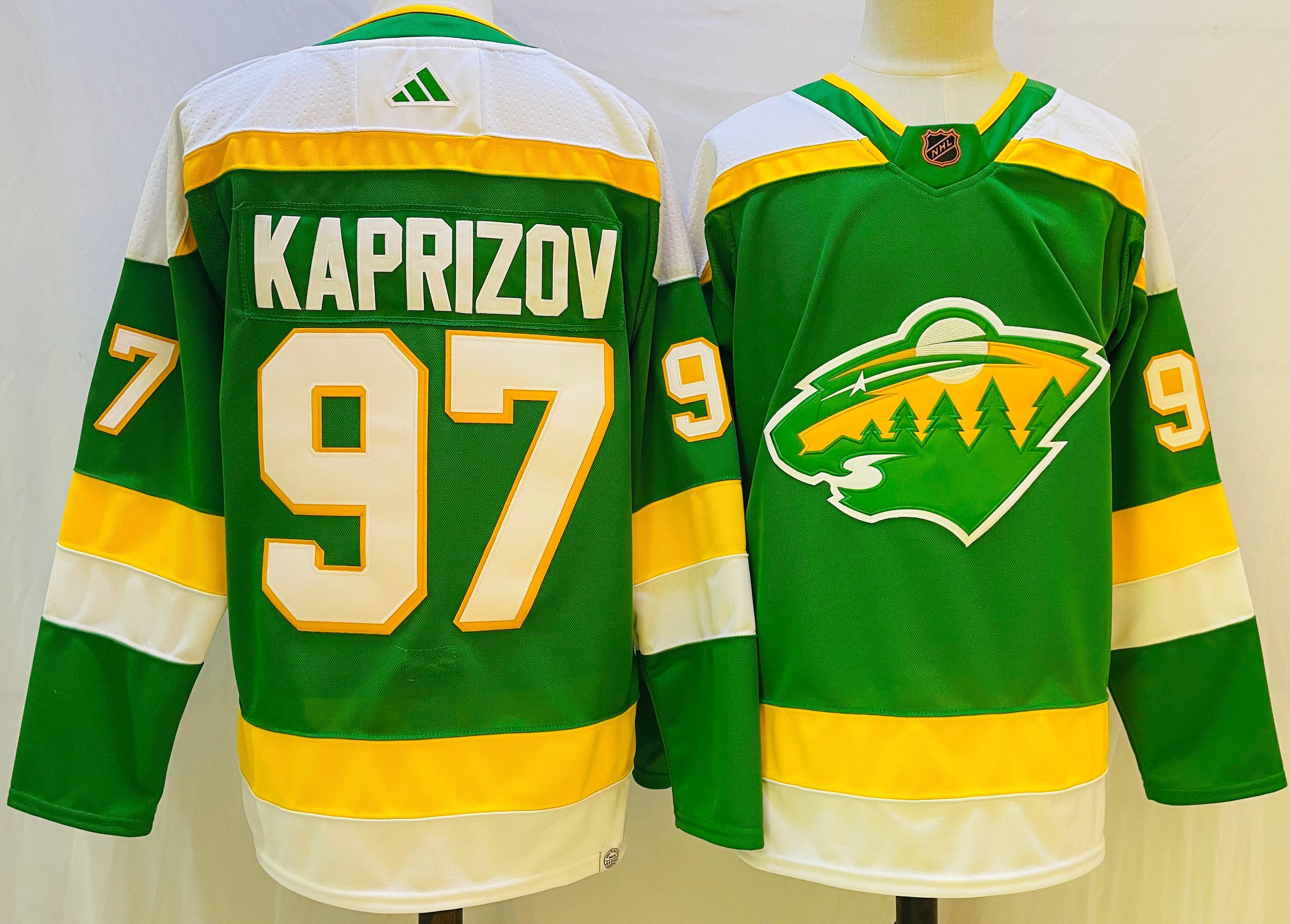 Men Minnesota Wild #97 Kaprizov Green Throwback 2022 Adidas NHL Jersey->st.louis blues->NHL Jersey